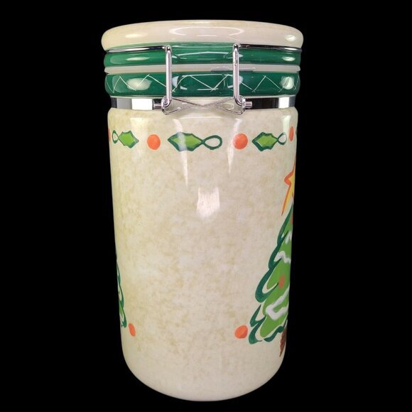 Hausenware Christmas Tree Cookie Coffee Candy Lg‎ Jar Canister Mary Jane Mitchel - Picture 3 of 8